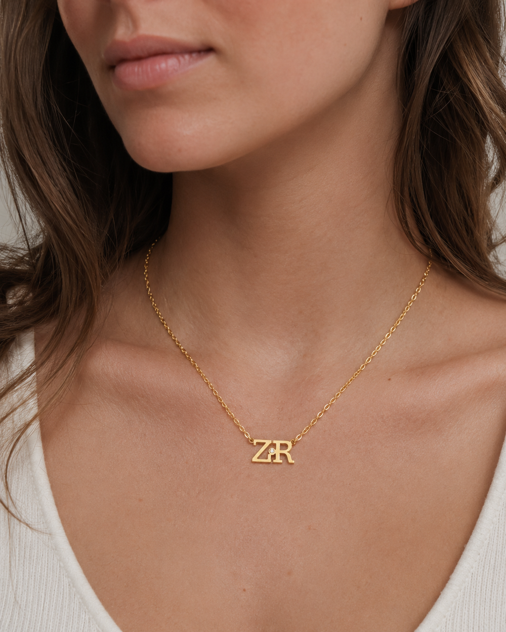 Liran Initials Diamond Necklace