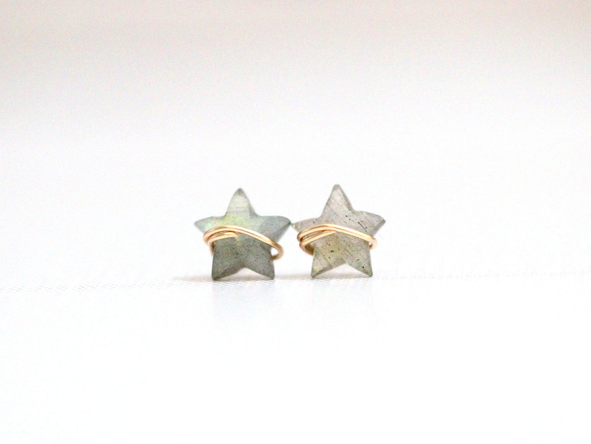 Moonbeam & Stardust Studs - Labradorite