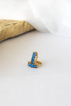 Diamond Hoop in Blue