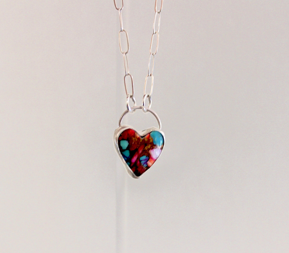 Pink Dahlia Turquoise Necklace