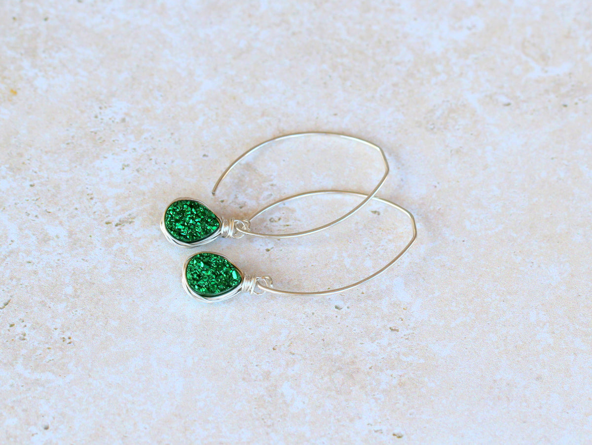 Linear Druzy Drops - Emerald City