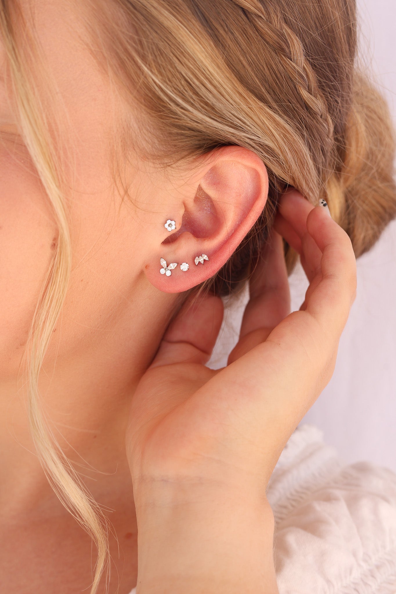 Crystal Butterfly Flat Back Stud