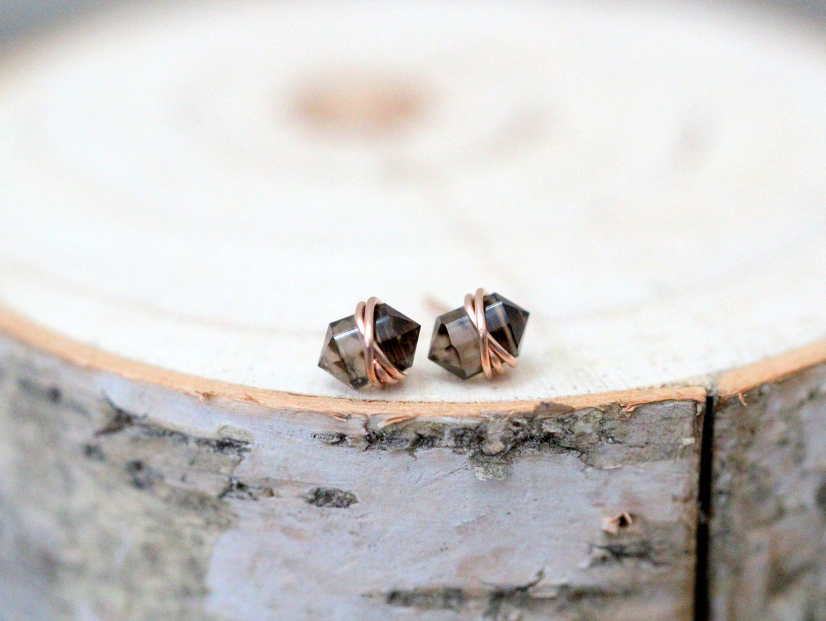Pike Studs - Smoky Quartz
