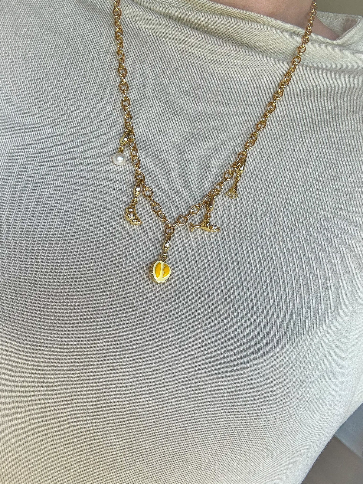 Charm Necklace Link Chain