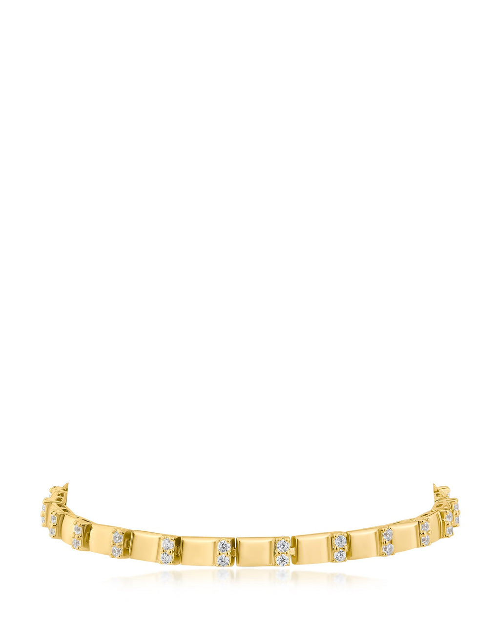 CZ and Alternating Bar Bracelet