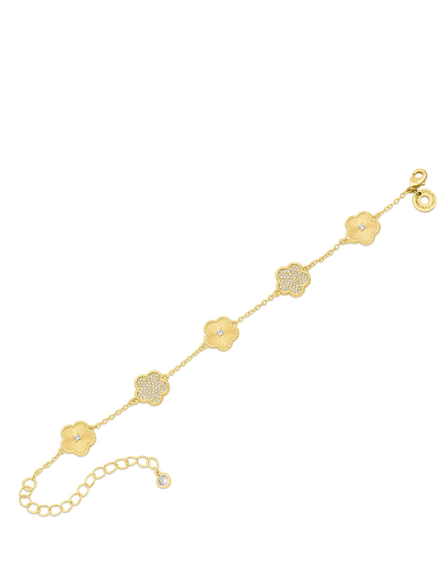 Alternating Pave Clover Bracelet
