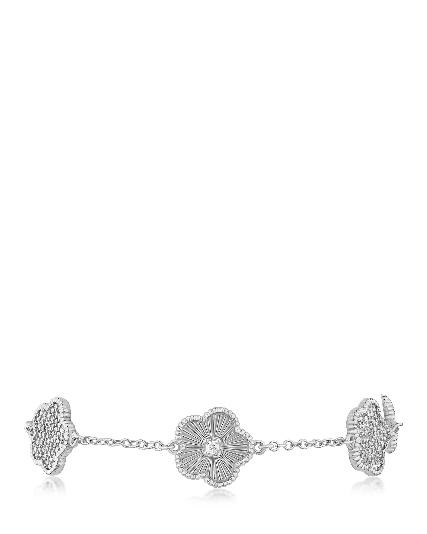 Alternating Pave Clover Bracelet