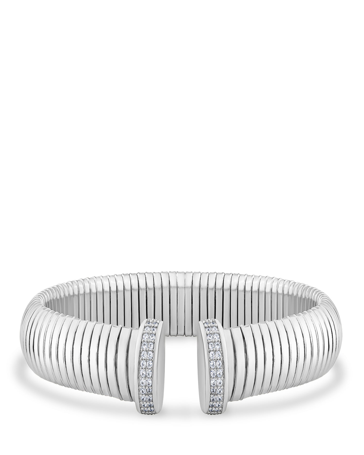 Rhodium Coil Bracelet