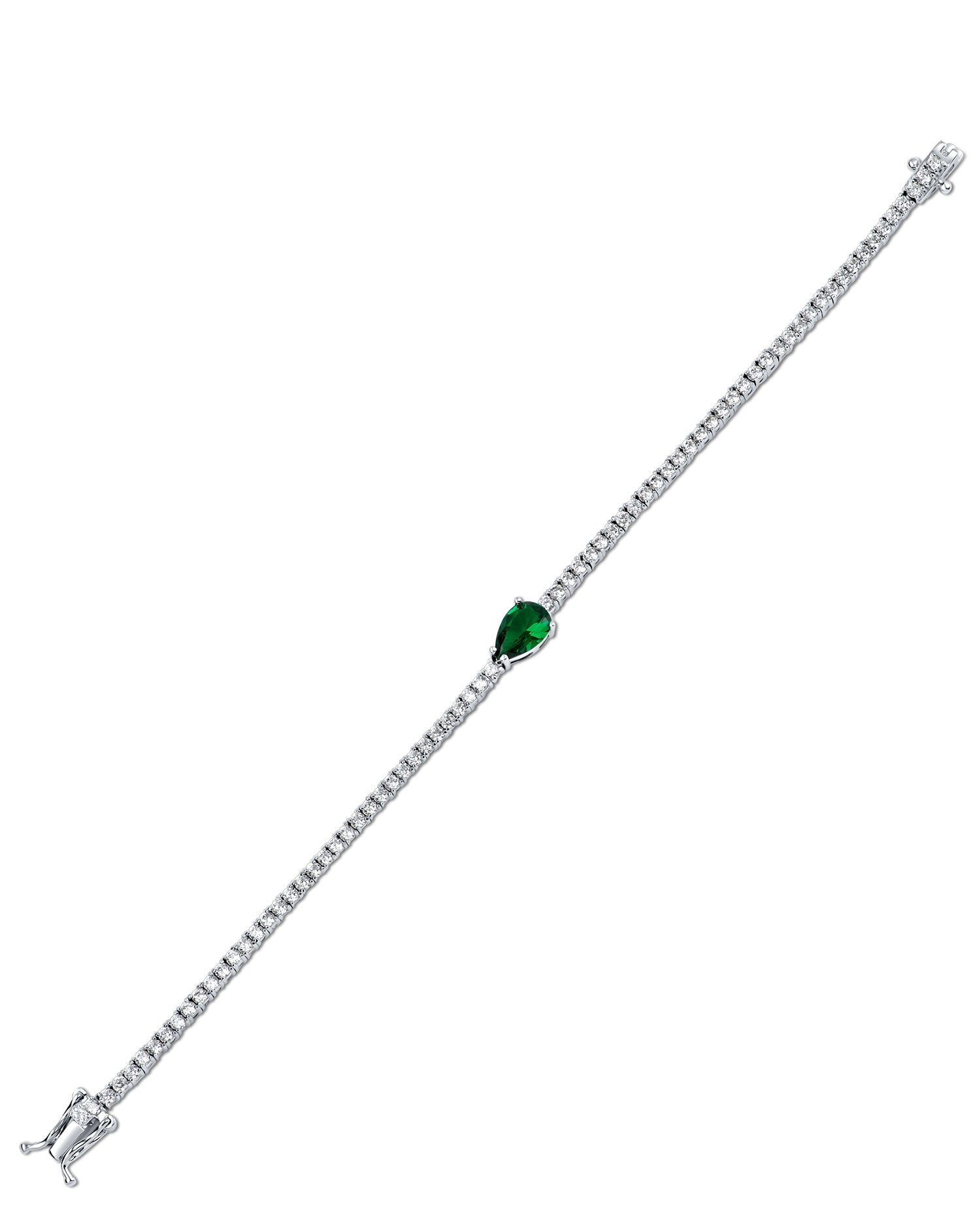 Emerald Pear CZ Bracelet