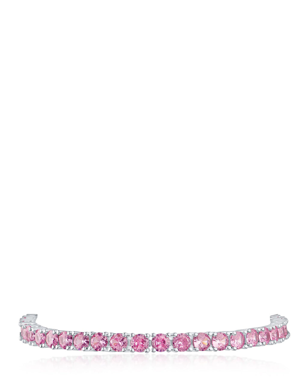 Pink Round CZ Bolo Bracelet