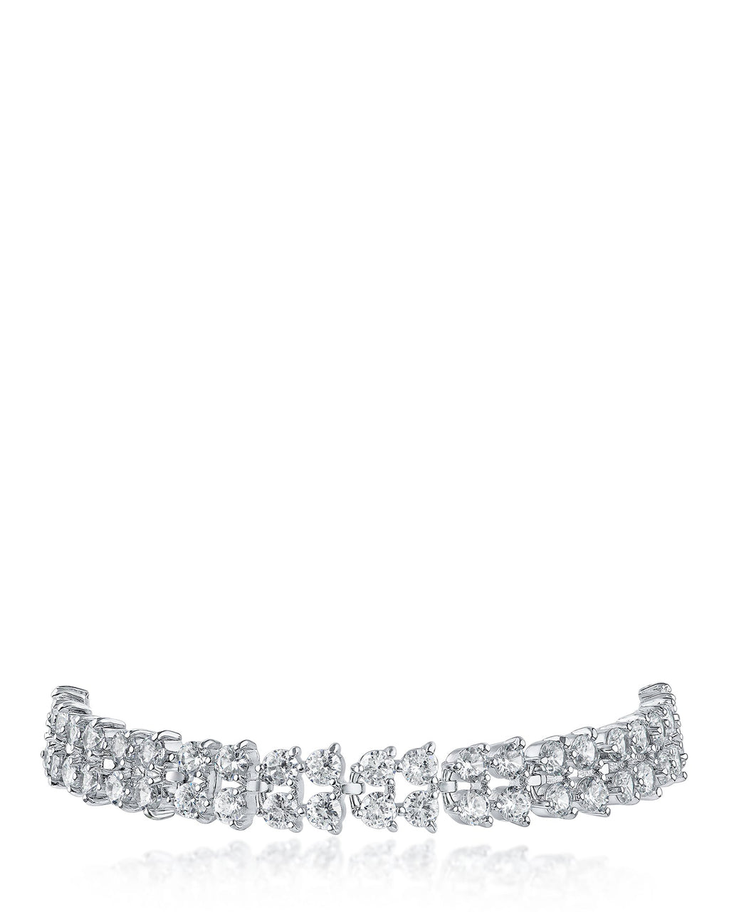 Round Double Row CZ Bracelet