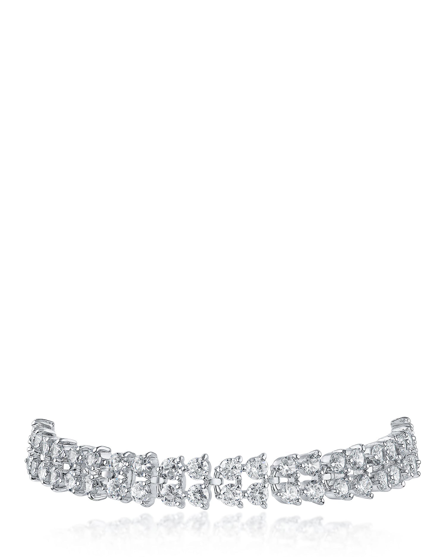 Round Double Row CZ Bracelet