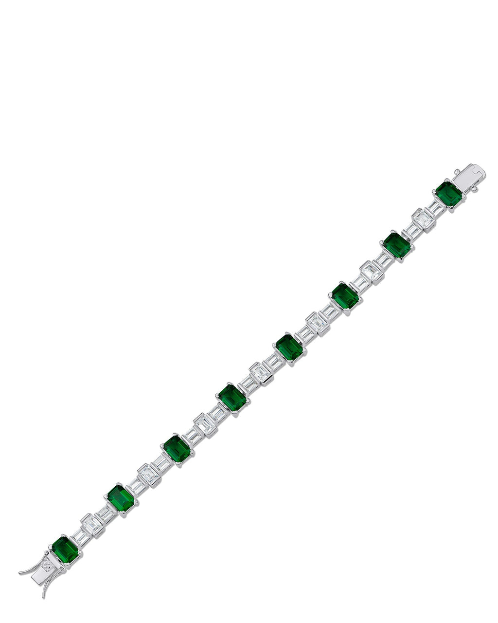 Emerald and Baguette CZ Bracelet