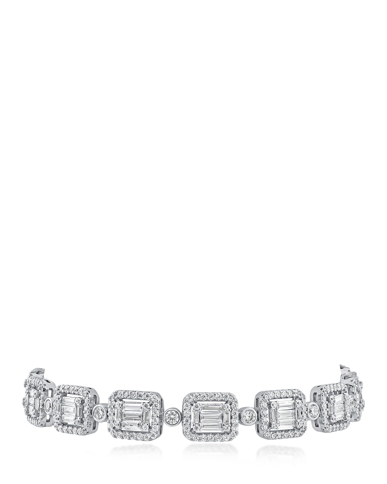 Baguette CZ Framed Rectangle Bracelet