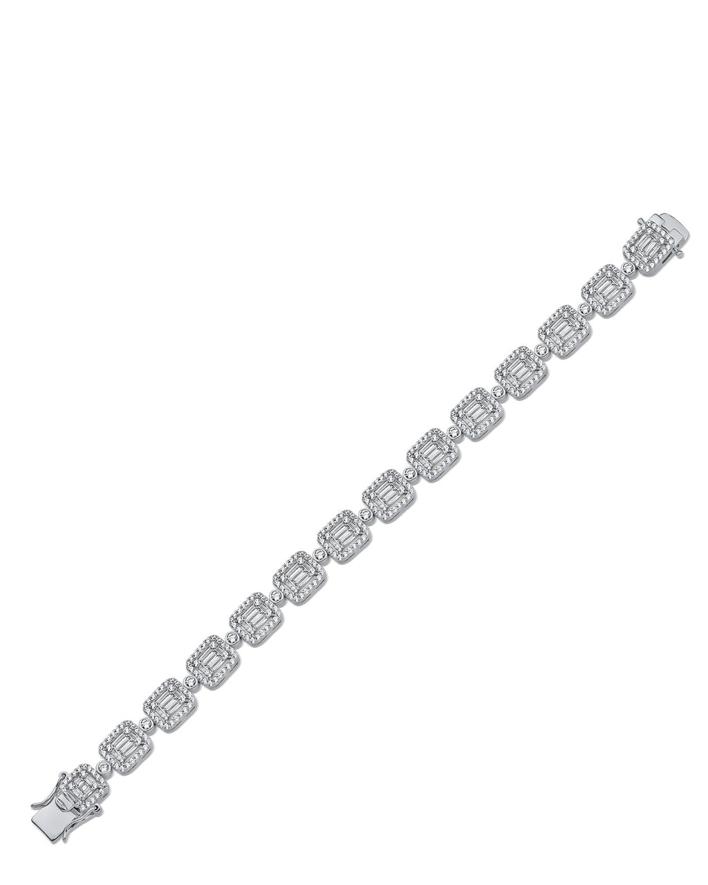 Baguette CZ Framed Rectangle Bracelet