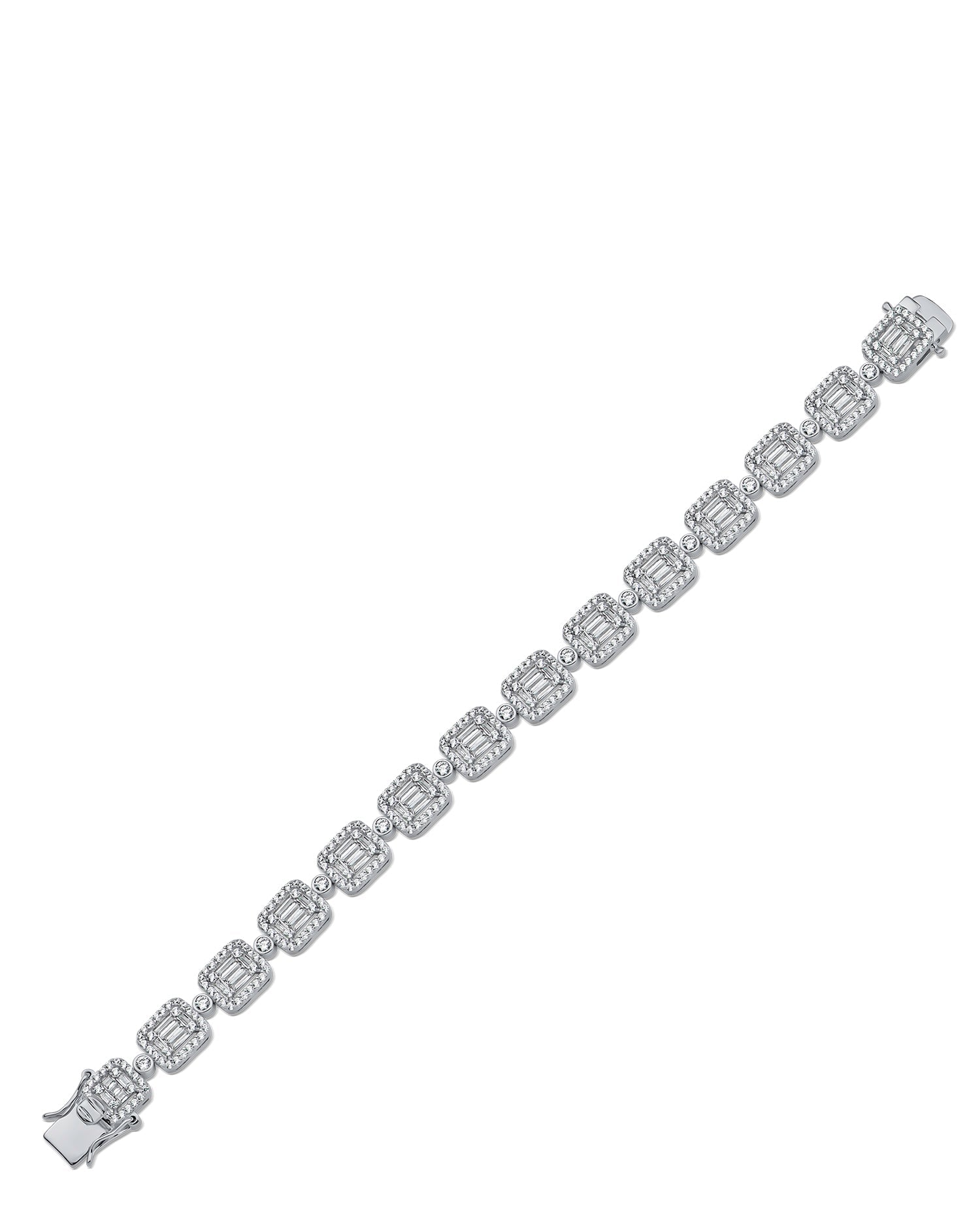 Baguette CZ Framed Rectangle Bracelet