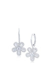 Baguette CZ Flower Earrings