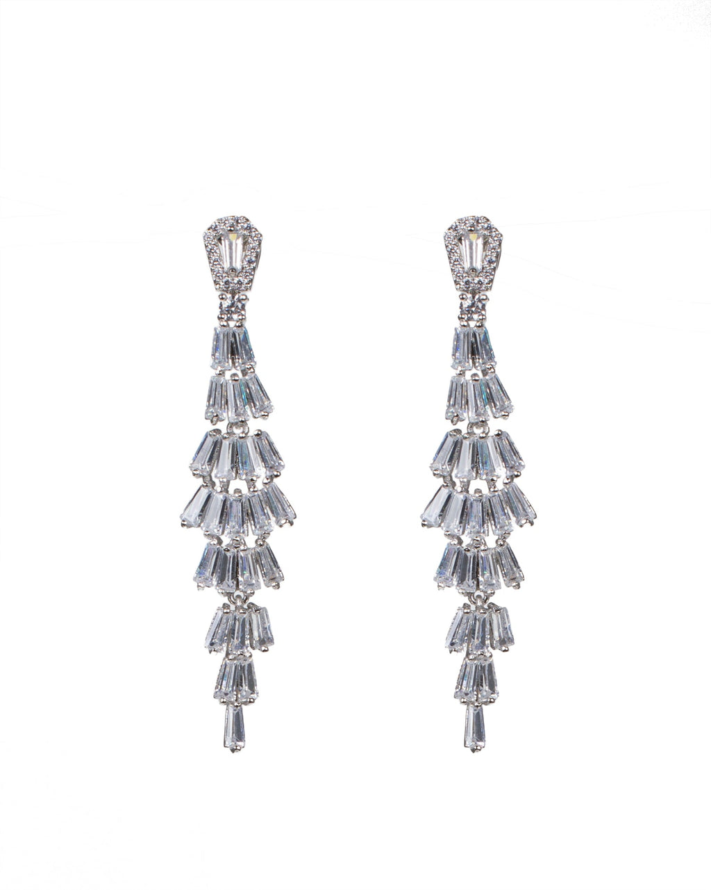 Tiered Baguette Drop Earrings