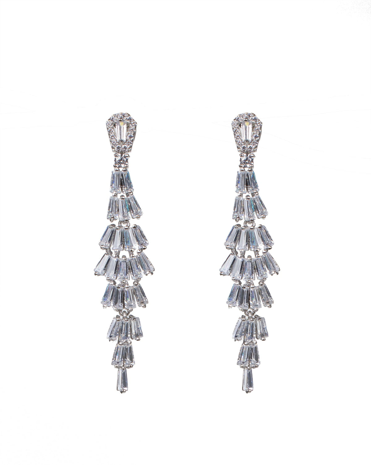 Tiered Baguette Drop Earrings