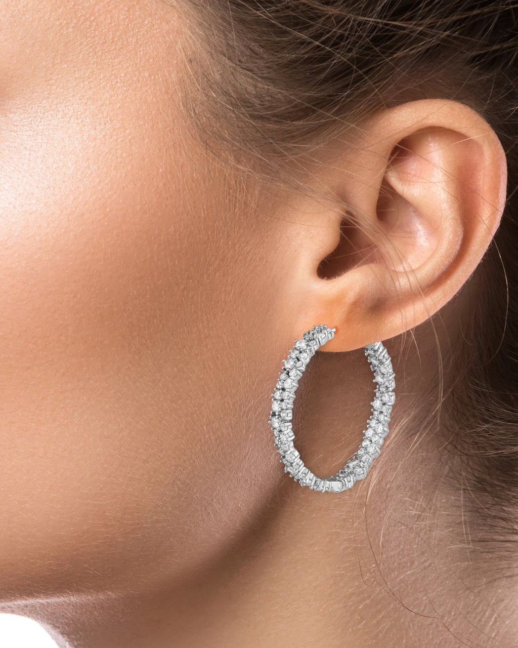 Round Cluster Hoop Earrings