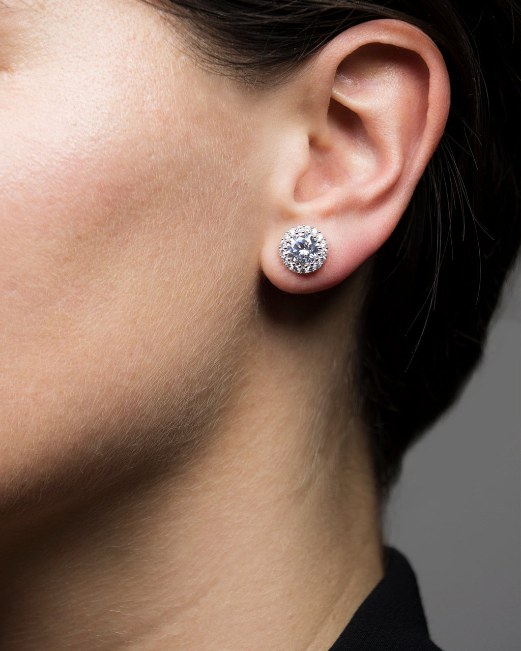 Classic Pave Round Earrings