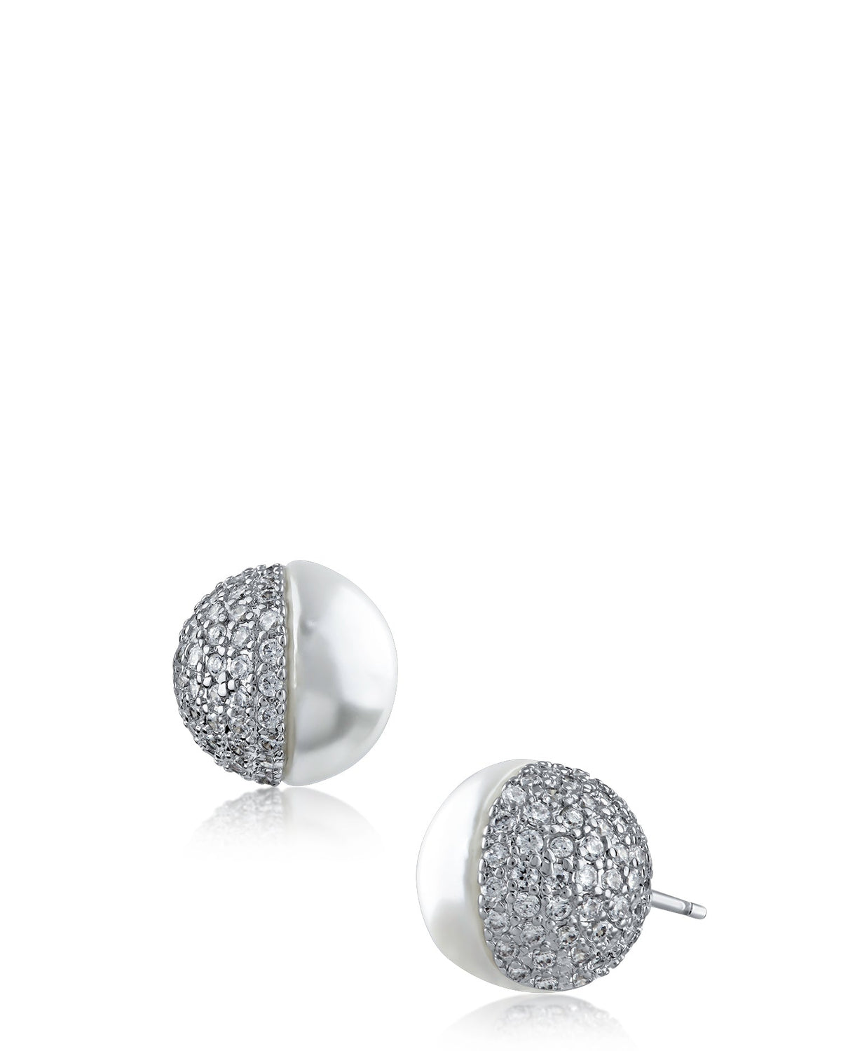 CZ and Pearl Split Stud