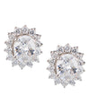 Oval Halo Pierced Earrings
