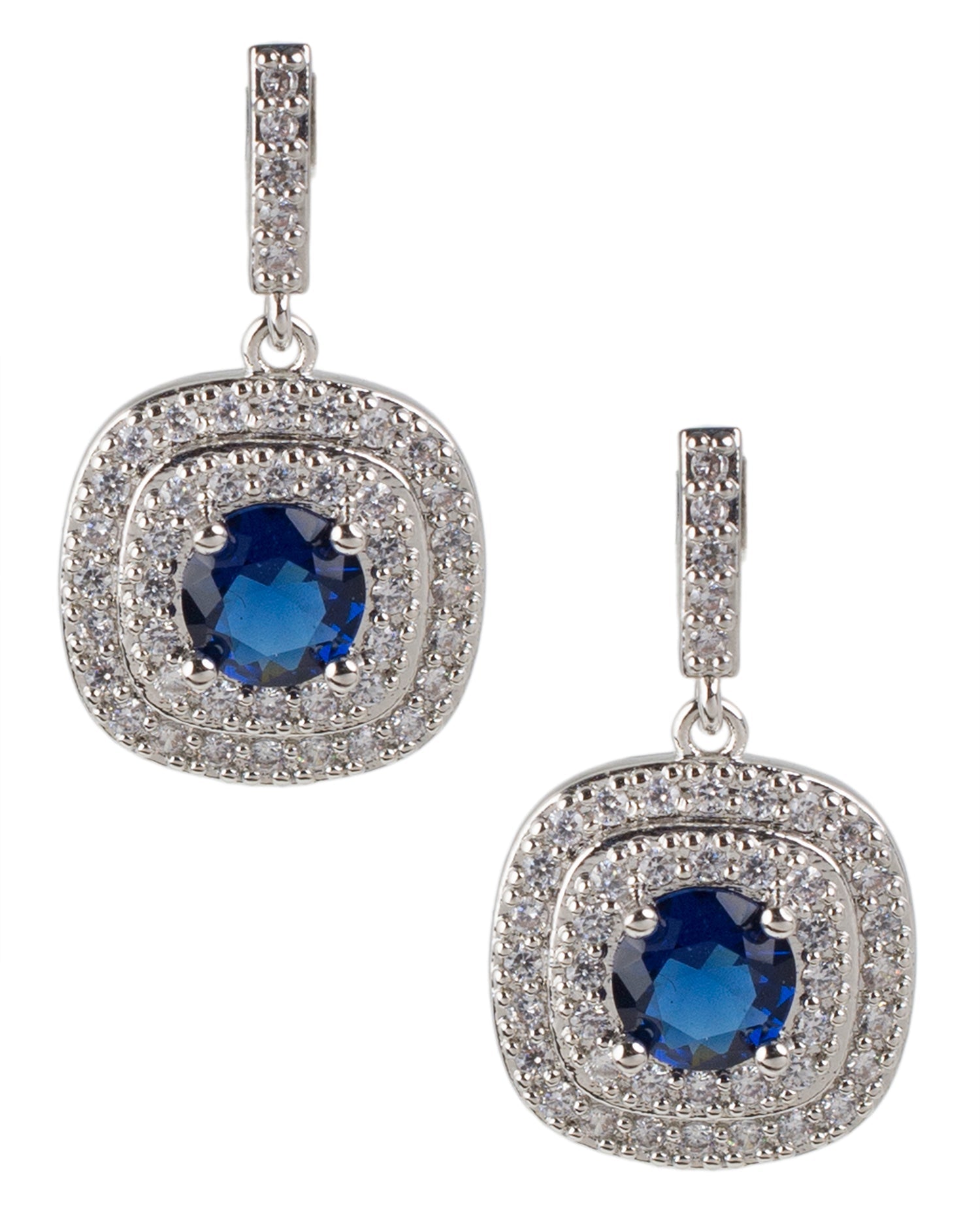 Double Halo Drop Earrings
