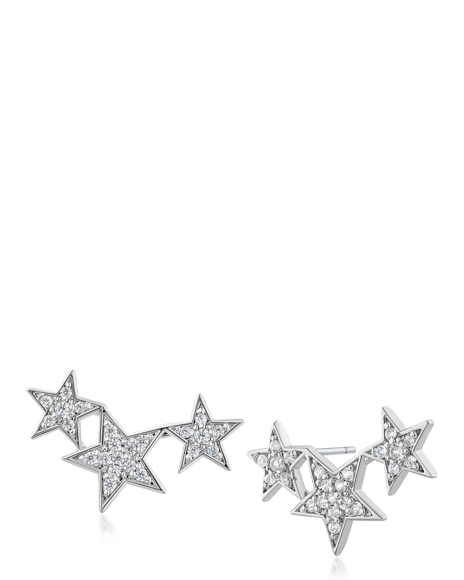 Triple Star Mini Crawler Earrings