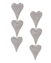 Triple Elongated Heart Strand Earrings