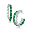 Pear and Oval CZ Hoop Earrings
