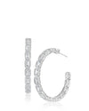 Emerald Bezel Set Hoop Earrings