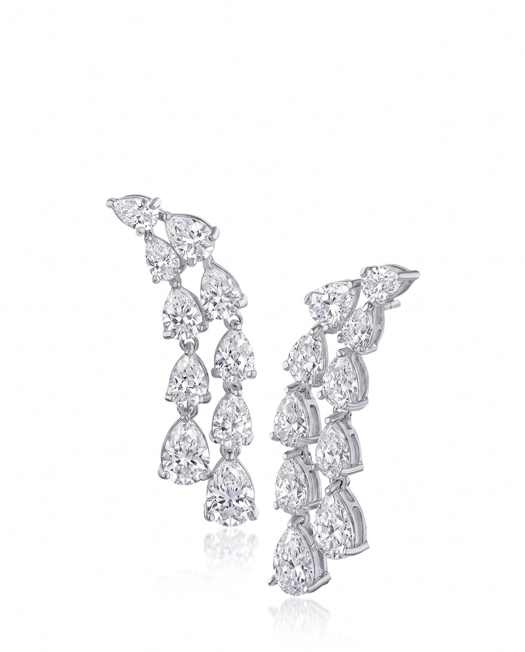 Double Pear Waterfall Earrings