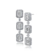 Baguette and Round Rectangle Frame Earrings