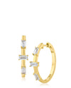 Triple Emerald CZ Hoops