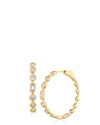 Mixed-Cut CZ Hoop Earrings