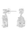 Round and Pear CZ Drop Earrings