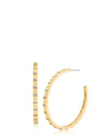 Textured Gold Hoops with CZ Accents