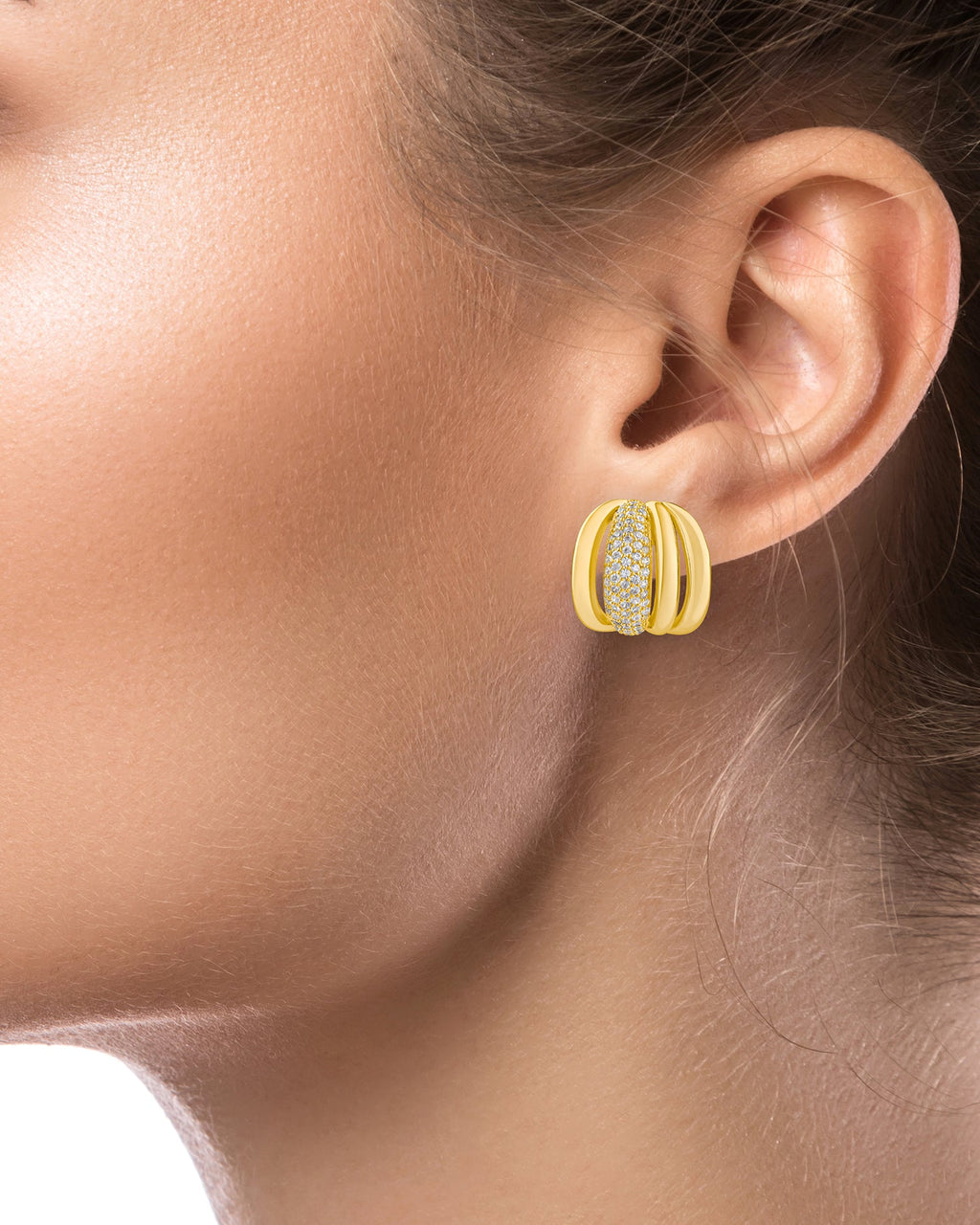 Pave Caged Earrings