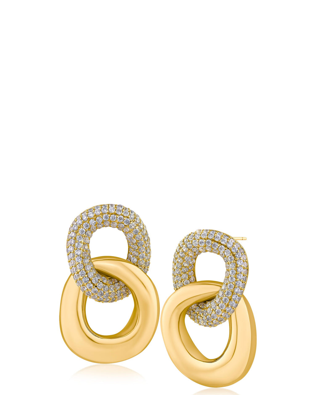 Pave Double Link Earrings