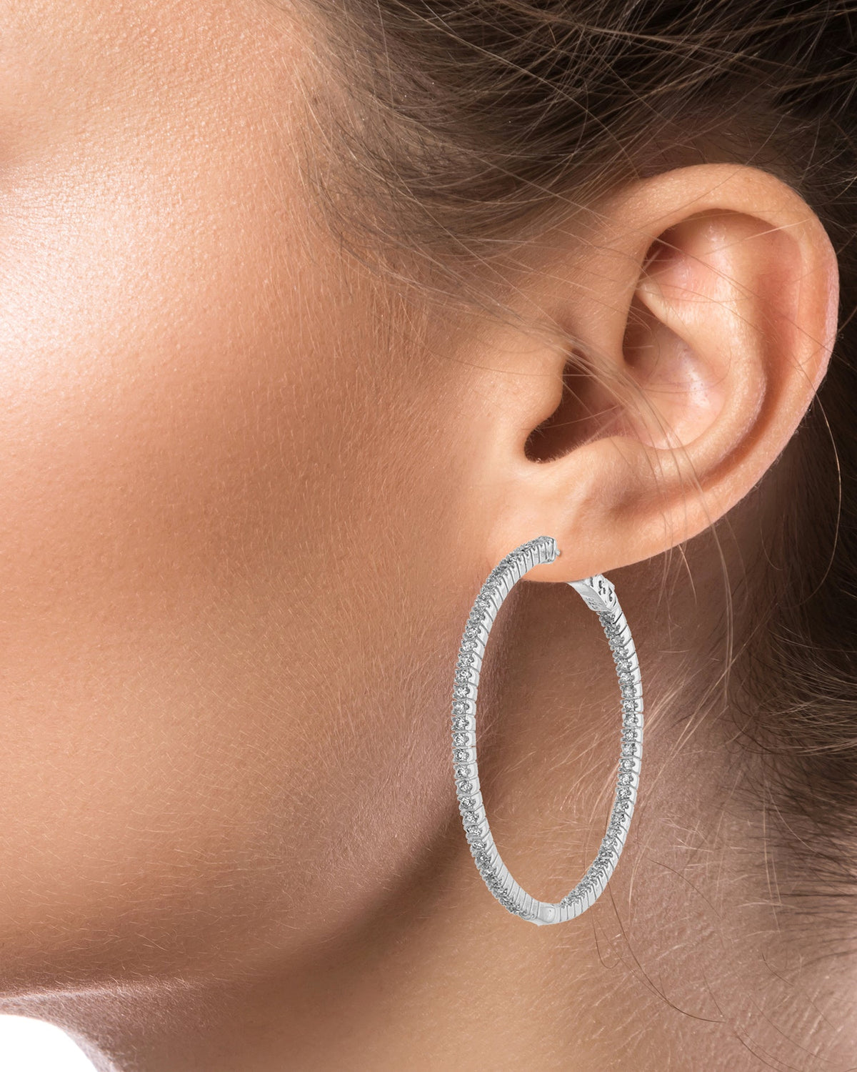 Round CZ 2" Inside Out Hoop