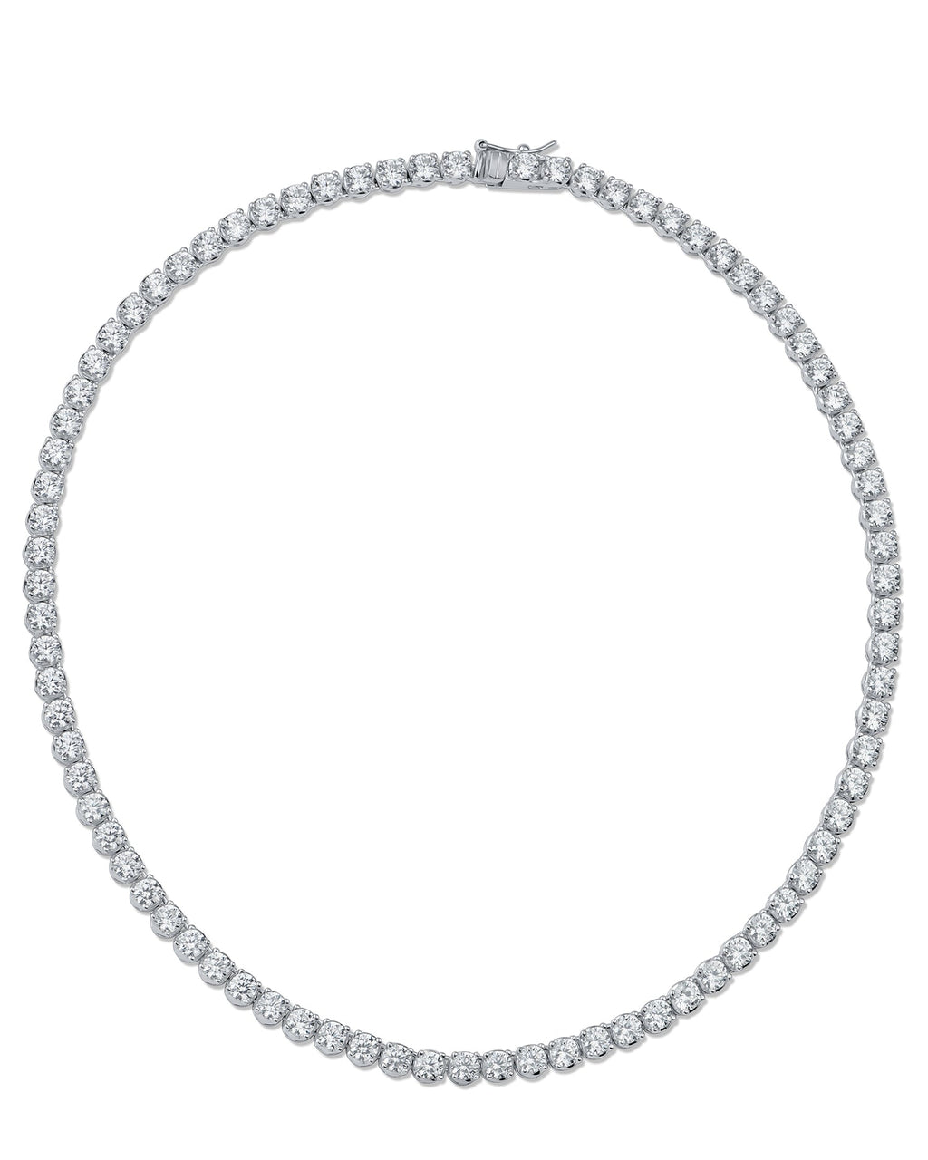 Round CZ Tennis Necklace