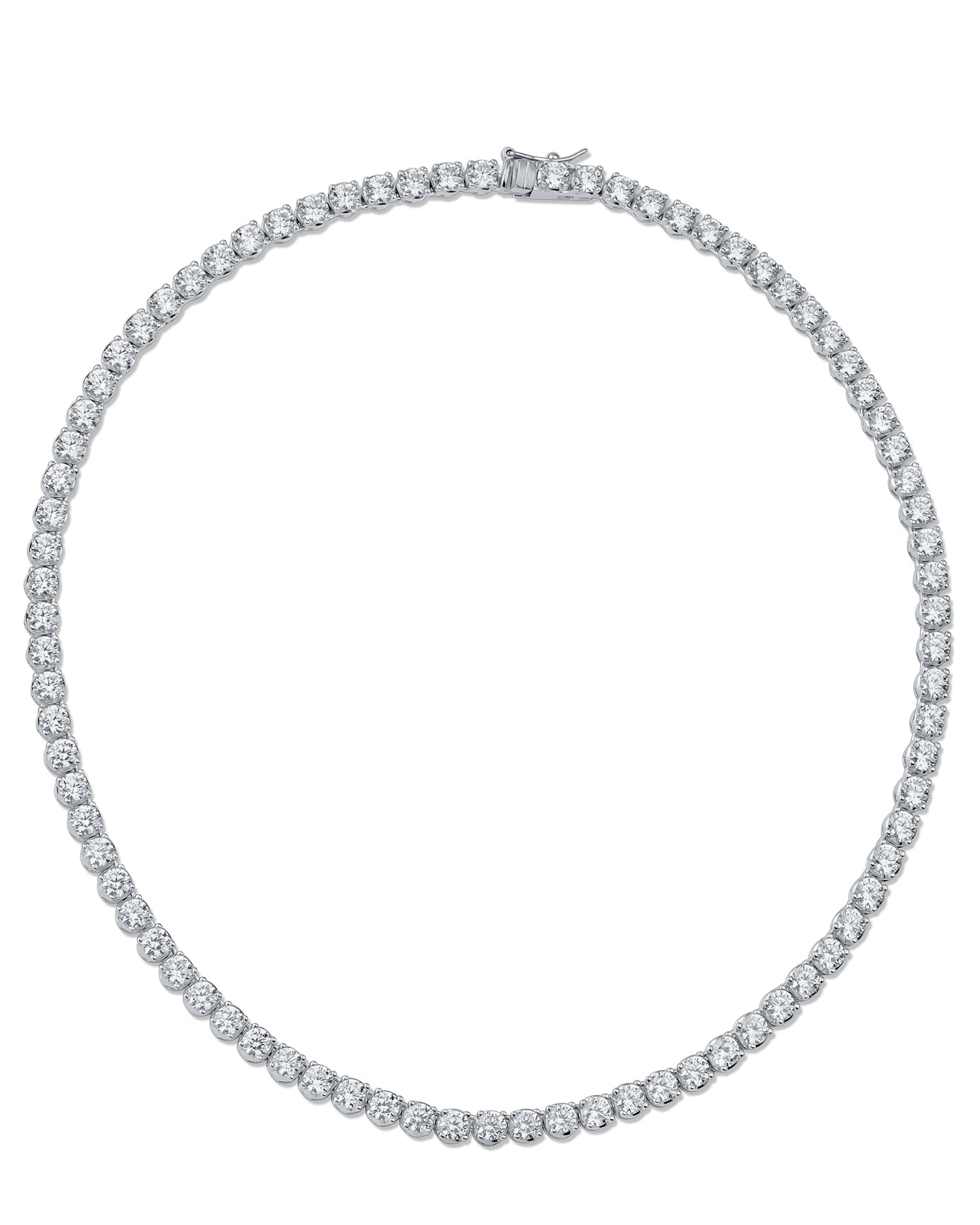 Round CZ Tennis Necklace