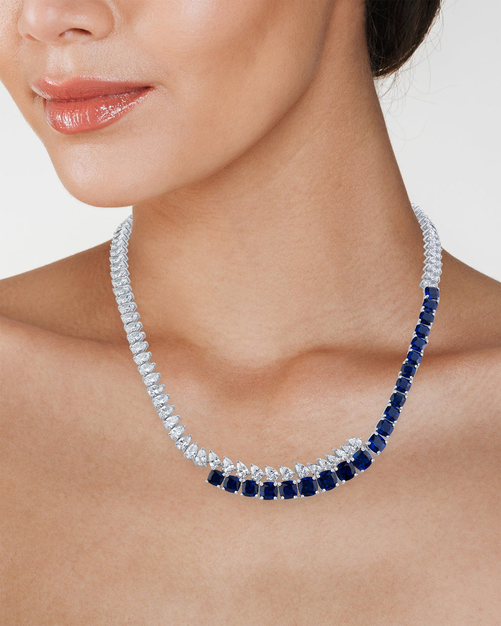 Sapphire Overlapping Statement Necklace