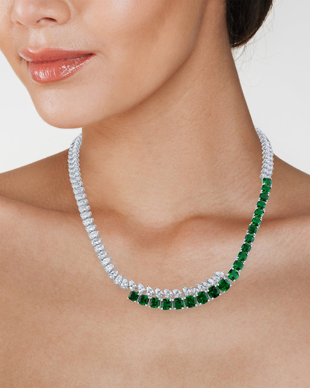 Emerald Overlapping Statement Necklace