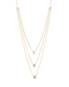 Triple Round CZ Layered Necklace