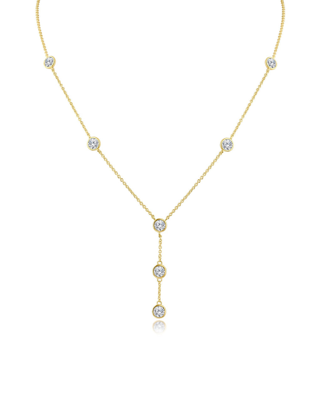 Round CZ Y- Necklace