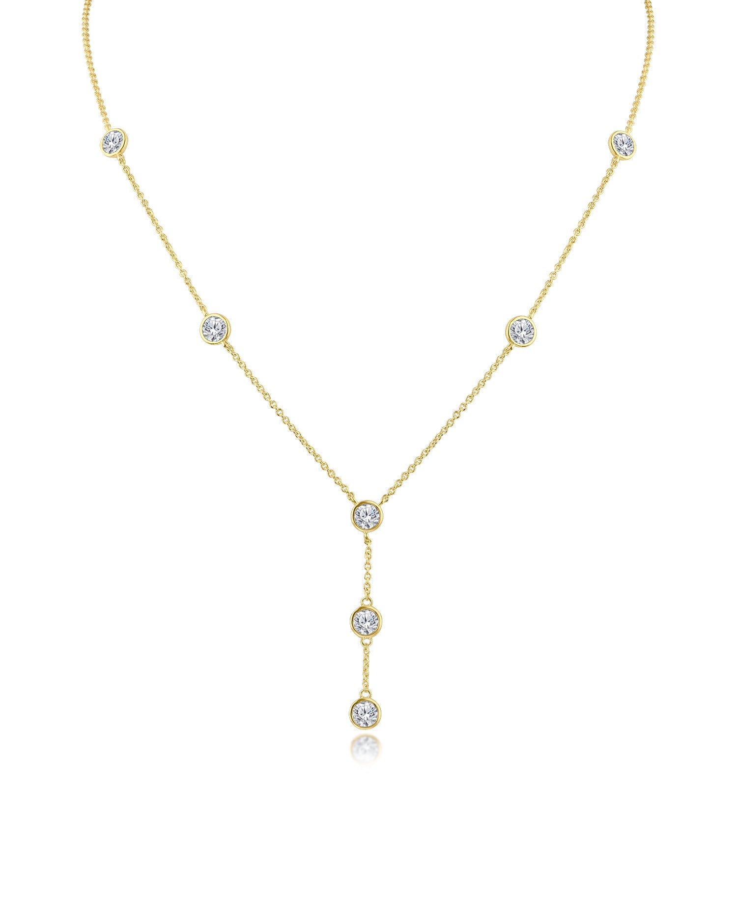 Round CZ Y- Necklace
