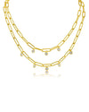 Double Stranded Chain and CZ Necklace