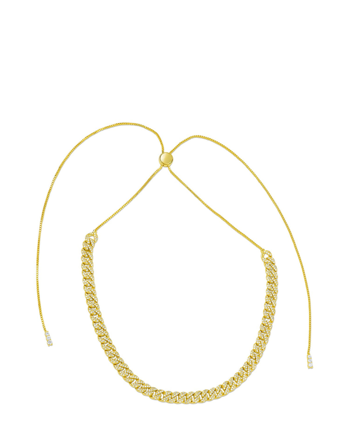 Adjustable Pave Chain Necklace